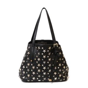 Jimmy choo black and silver star studded tote bag